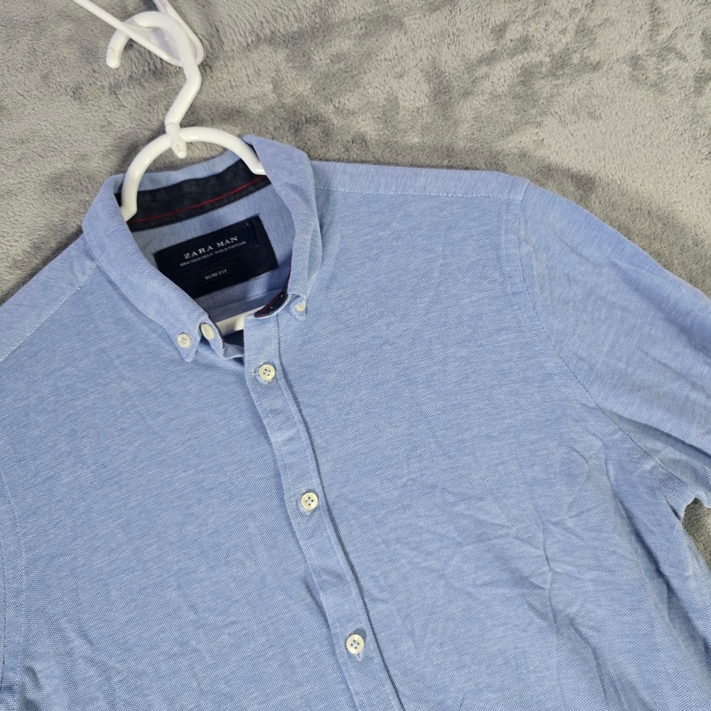 Zara Man‎ Slim Fit Button Down Shirt with Elbow Patches - Size M